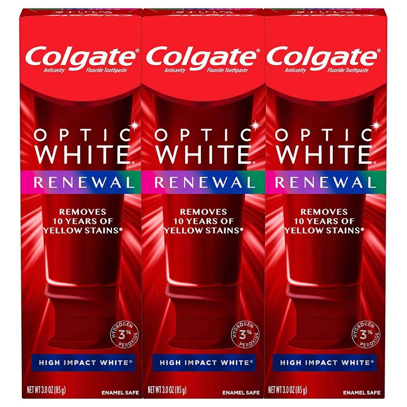 Colgate Optic White Renewal Teeth Whitening Toothpaste - High Impact White - 3oz/3pk