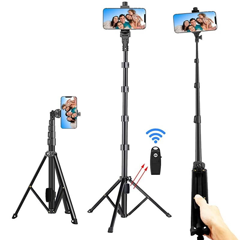 Stick Tripod 54quot Extendable Tripod Stand Phone Tripod Camera Tripod Wireless Remote Shutter Compatible with iPhone 11 pro Xs Max XrAndroidVloggingStreamingPhotographyRecording