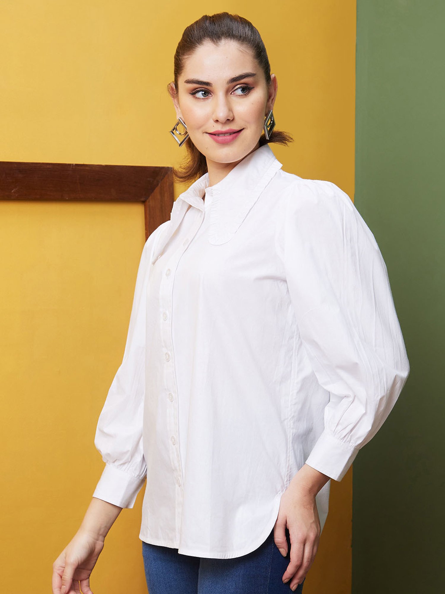 Globus White Cotton Shirt