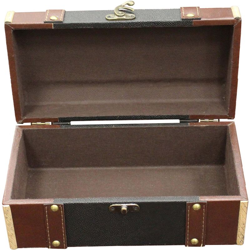 Vintiquewise Dresser Valet Leather Chest with Fabric Lining