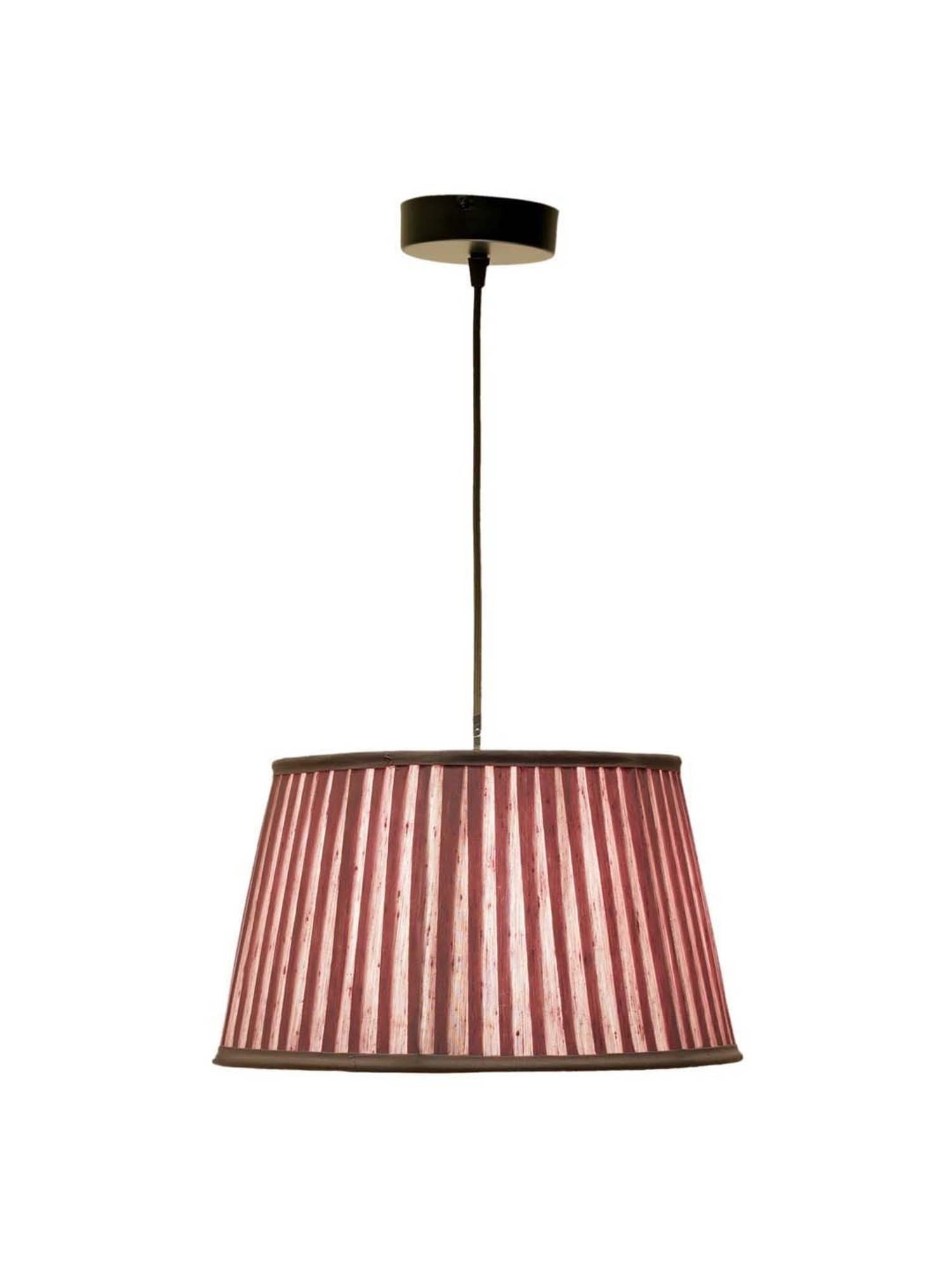 Kapoor E Illuminations Pink Linen Pleated Shade Pendant Light