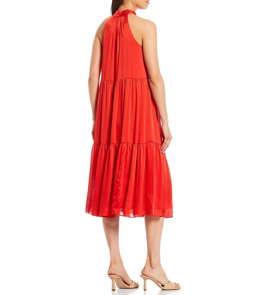 Trina Turk Immeasurable Halter Tiered Midi Swing Dress