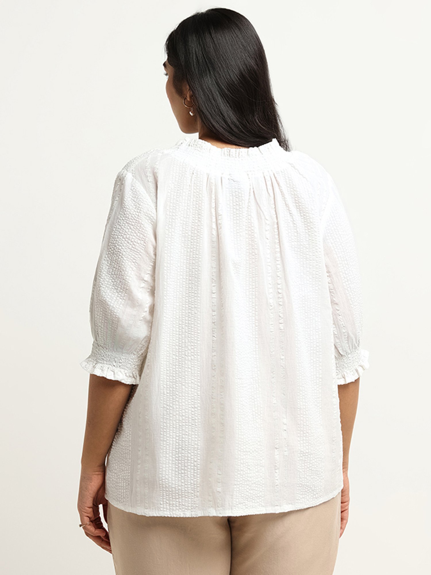 Gia by Westside White Ribbed Top