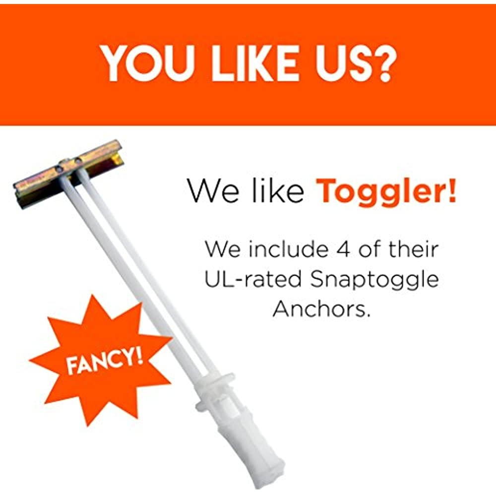 Steel Stud TV Mounting Kit For Tilt & Low Profile TV Mounts - Includes 4 Snaptoggle Anchors, Steel Drill Bit And TV Mounting Hardware