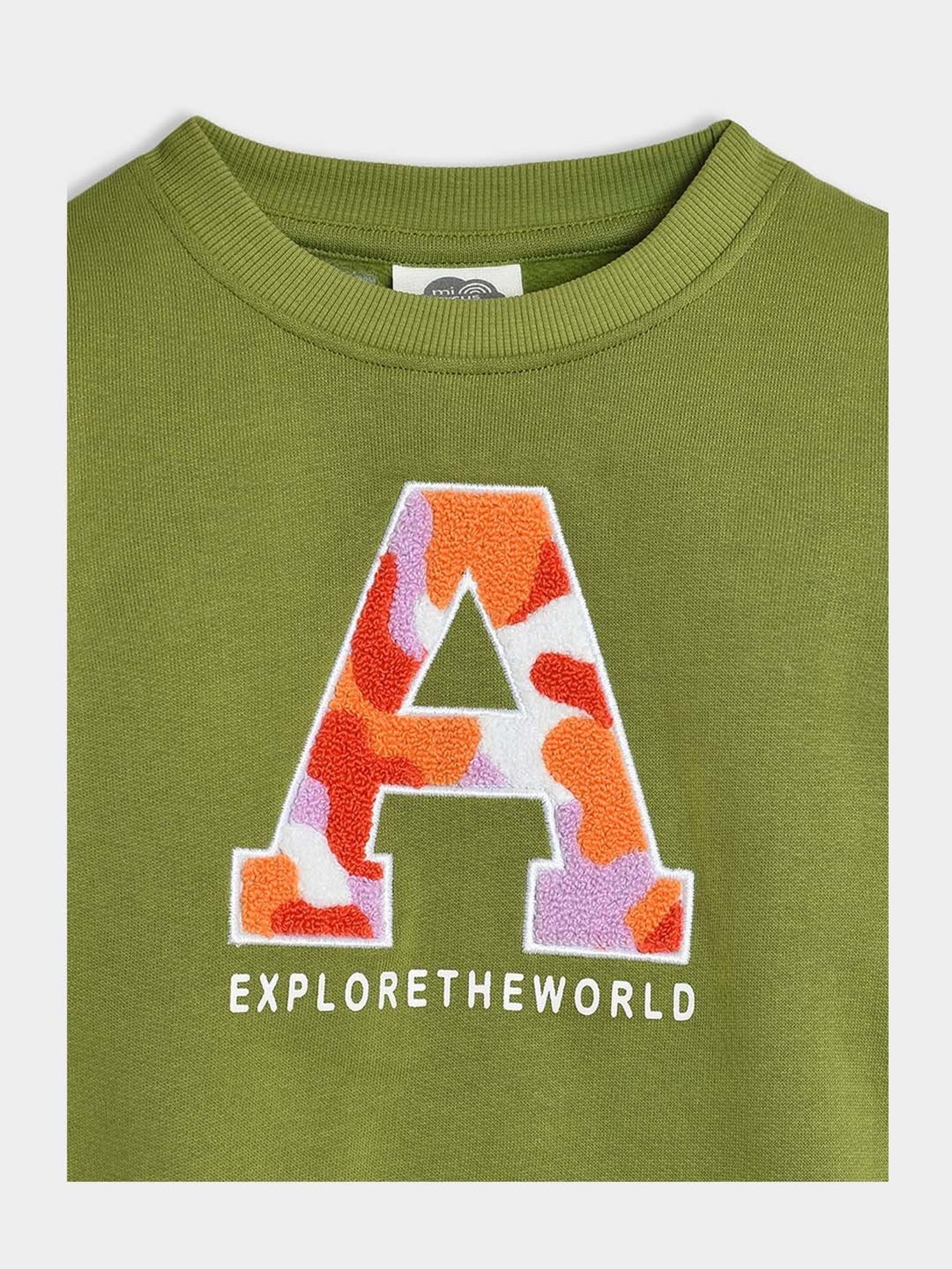 MiArcus Unisex Green Self Design Full Sleeves Sweatshirt