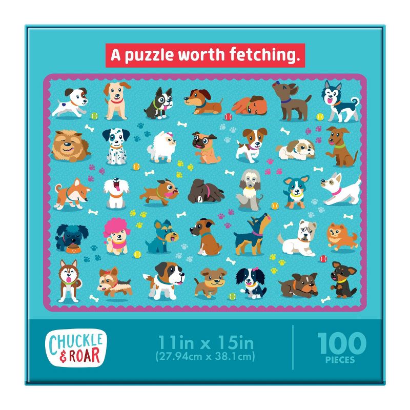 Chuckle & Roar Roar-Doggy Days Glitter Puzzle 100pc