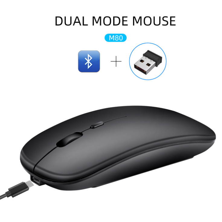 Rechargeable wireless mouse mute 2.4G office mouse with 500 mAh built-in battery