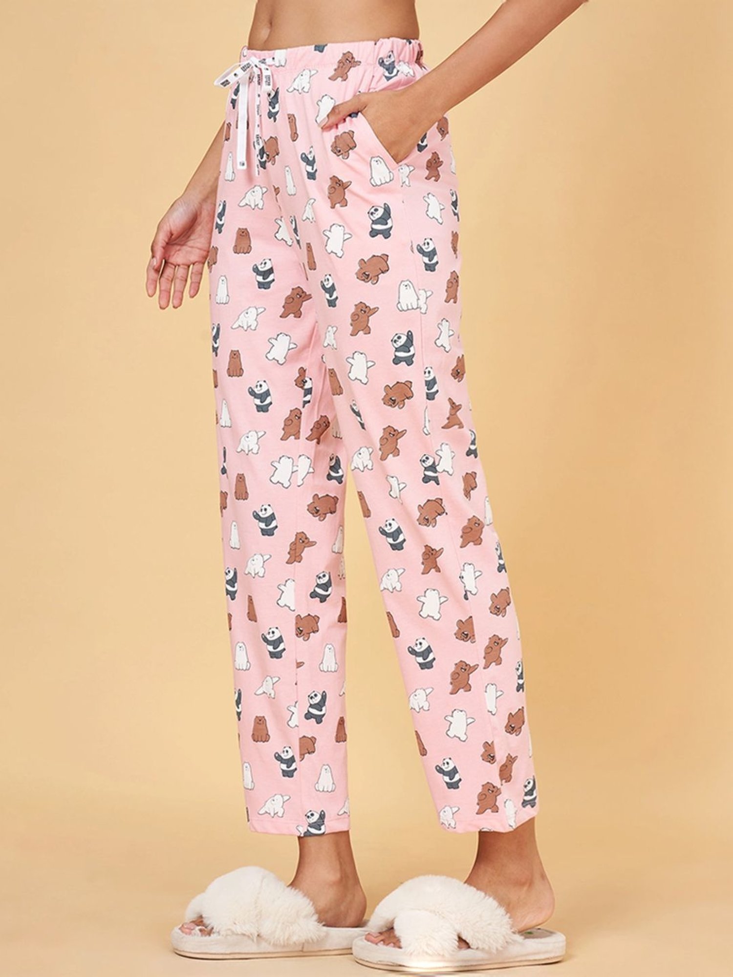Dreamz by Pantaloons Pink Cotton Printed Pyjamas