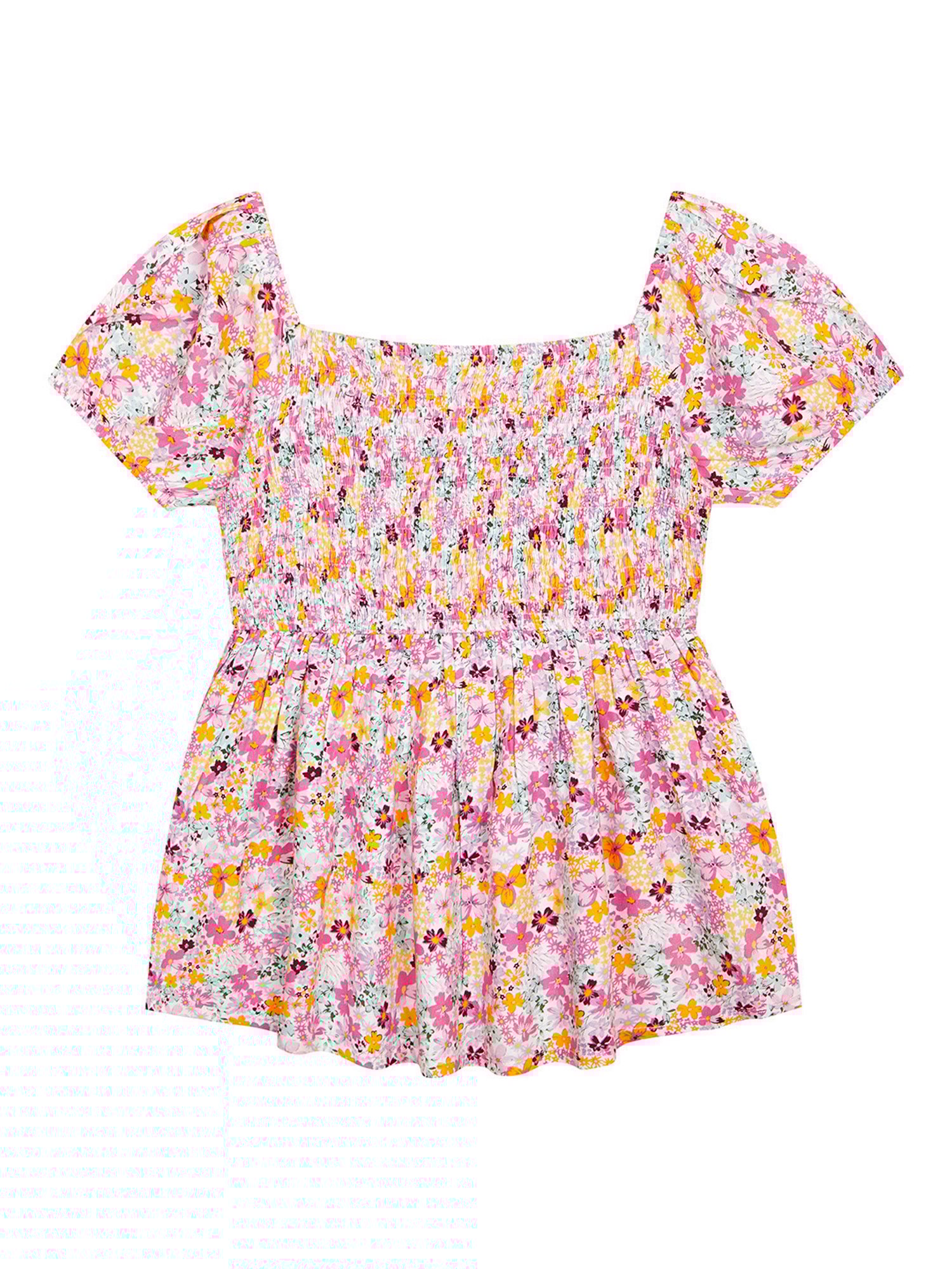 Budding Bees Kids Multicolor Floral Print Top