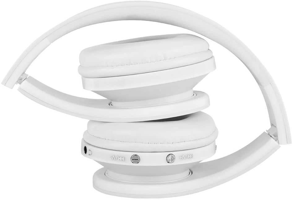 Bicaquu Gaming Headset, Head-Mounted Headphone, Built-in Microphone, Internet Bar for Home(White)