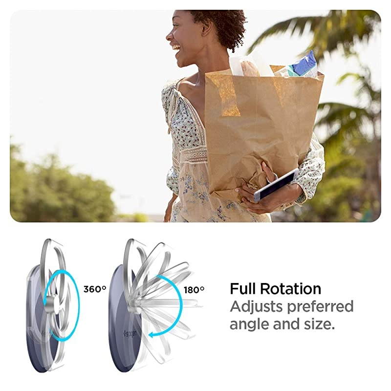 Style Ring Cell Phone Grip Car MountStandHolder for All Phones and Tablets Orchid Gray