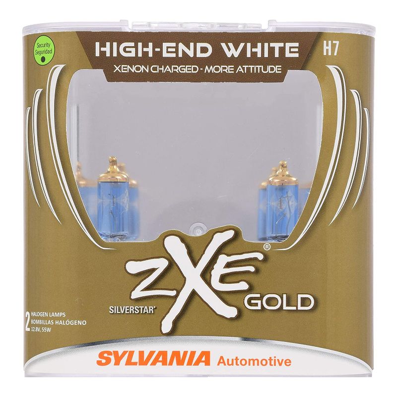Sylvania H7SZG.PB2 High Performance SilverStar zXe GOLD H7 Halogen Fog Light Bulb HID Attitude and Xenon Fueled, White (2 Pack)