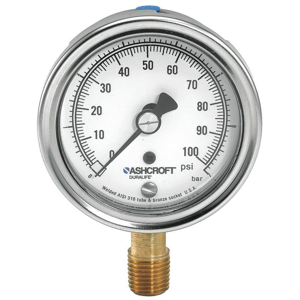 ASHCROFT 251009AWL02L600# Gauge,Pressure,0 to 600 psi,304 SS