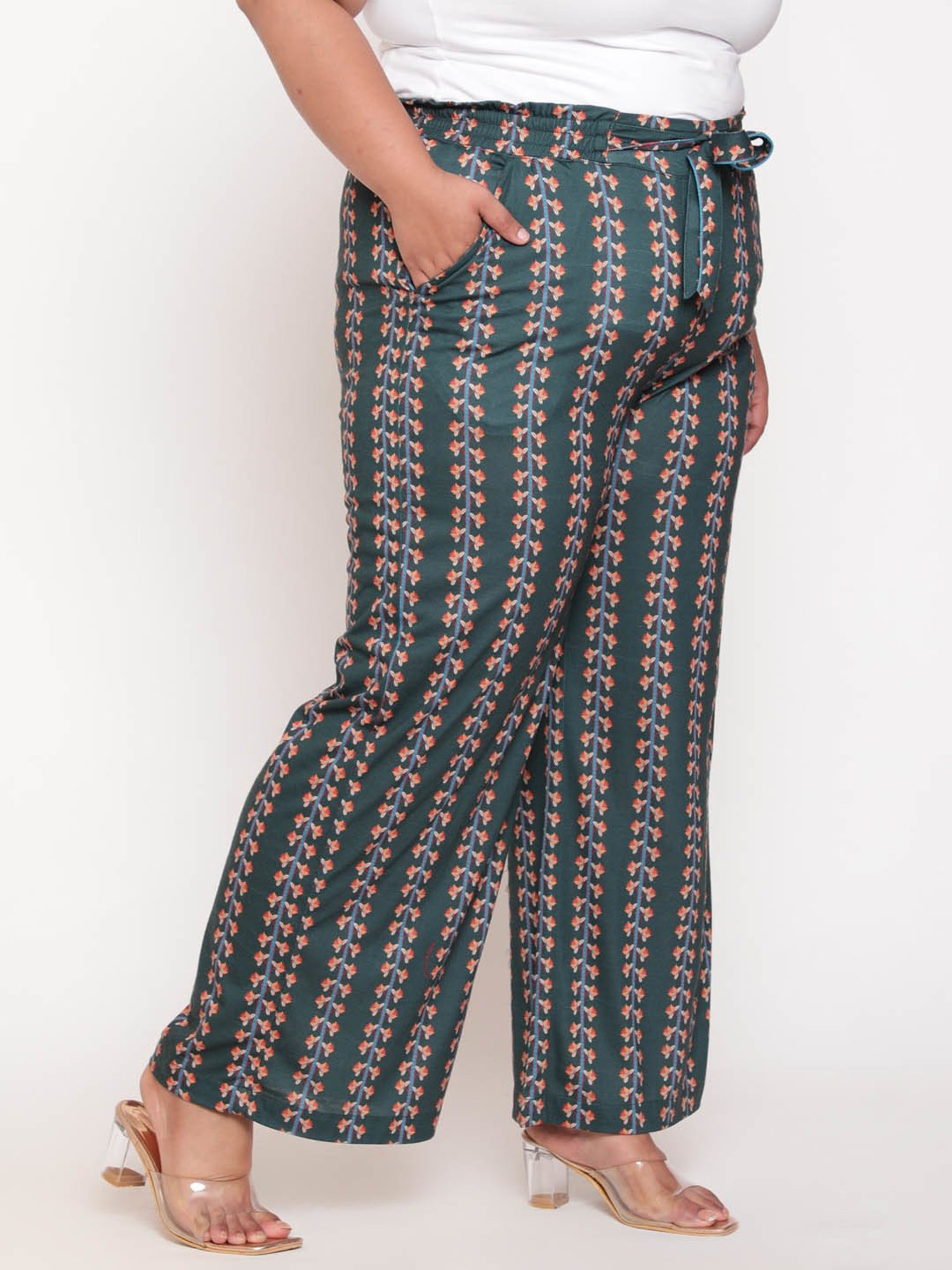 Amydus Green Printed Palazzos