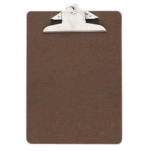 Officemate Hardboard Clipboard 1" Paper Capacity 6"x9" Brown 83103