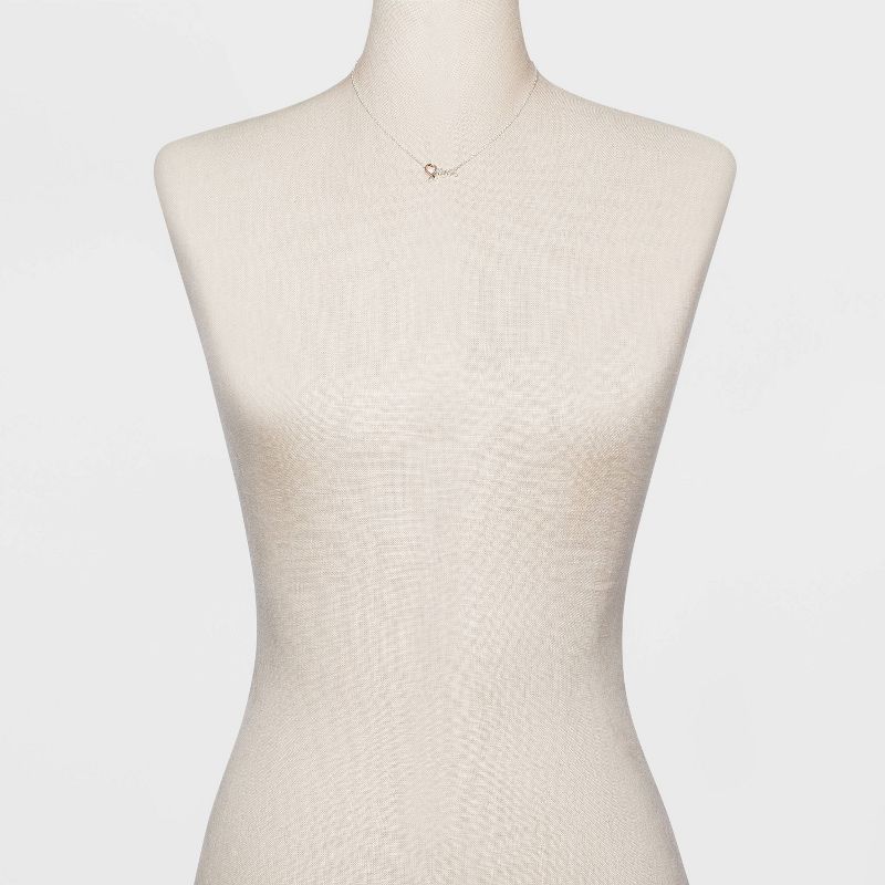 Silver Plated and Rose Gold with Cubic Zirconia 'Mom' Necklace - Silver