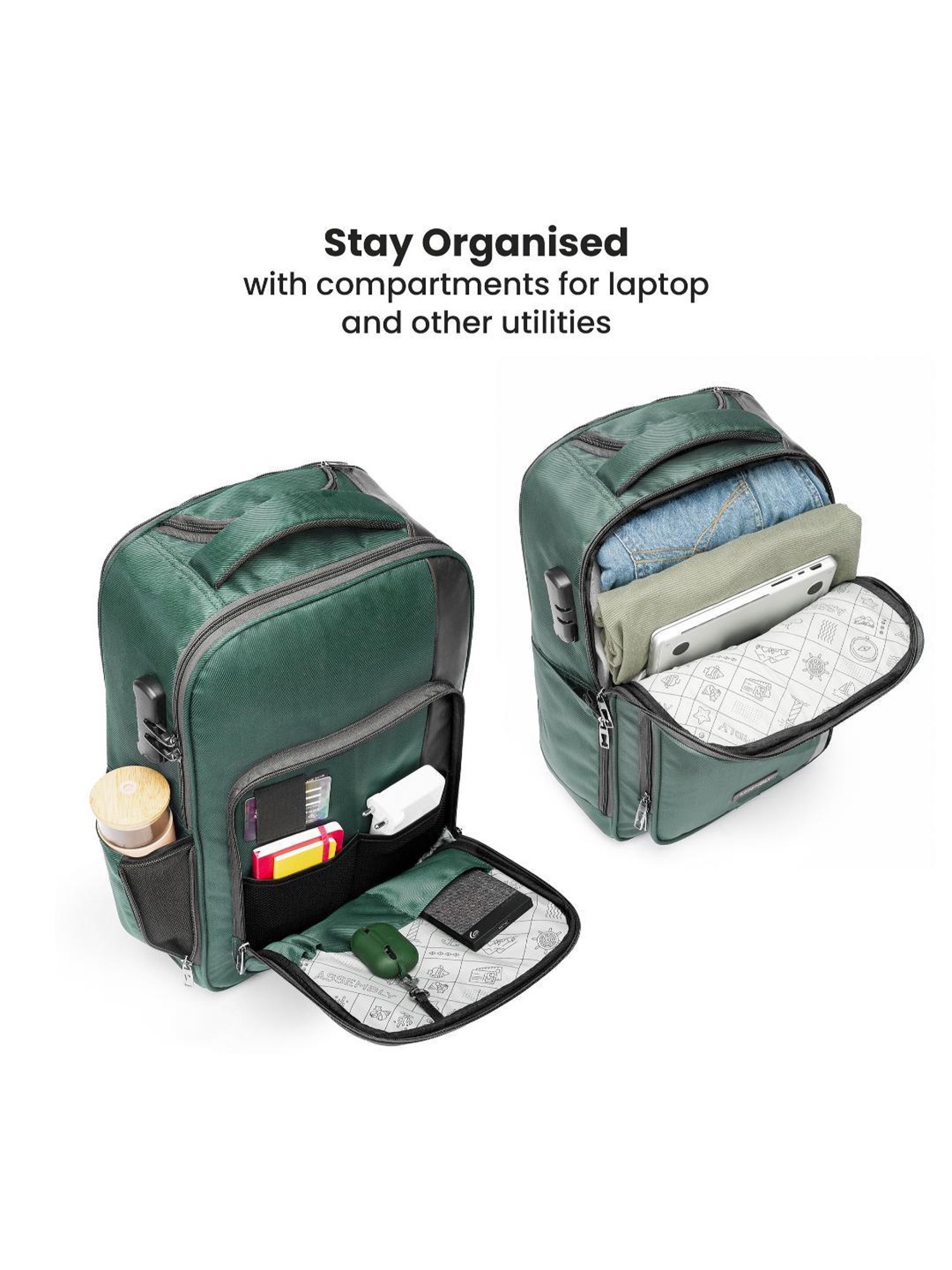 Assembly Green Large Laptop Backpack Trolley Bag - 30 Ltrs