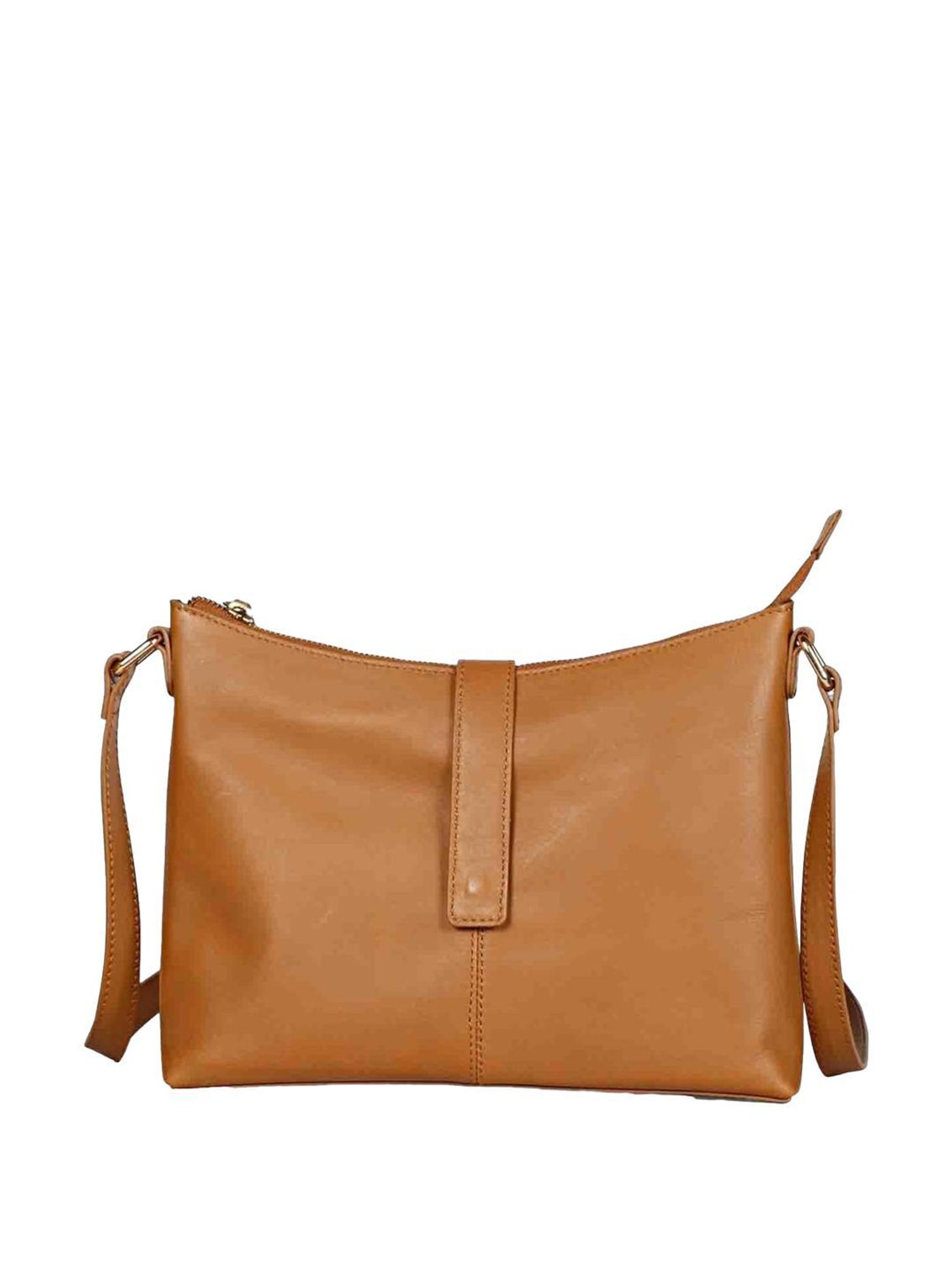 Favore Tan Solid Small Sling Handbag
