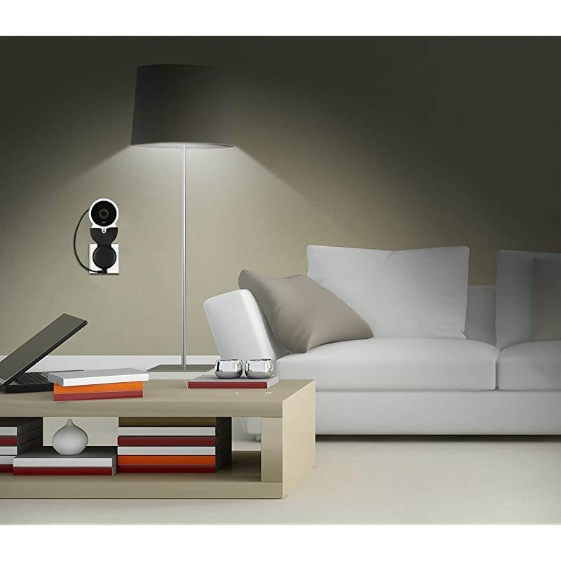 AC Outlet Mount Compatible with Nest Cam IQ Indoor 130Degree Swivel Wall Plug Mount with No Messy Wires or Screws White