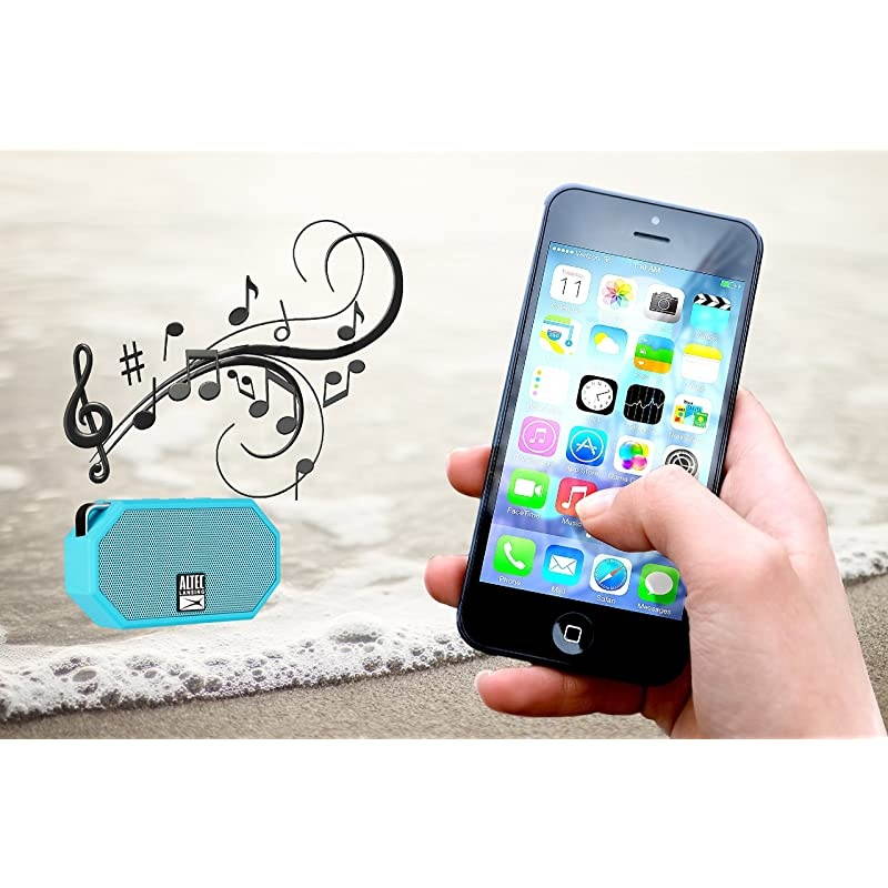 Mini H2O Wireless Bluetooth Waterproof Speaker Floating IP67 Portable Speaker Strong Bass Rich Stereo System Microphone 30 ft Range Lightweight 6Hour Battery Aqua