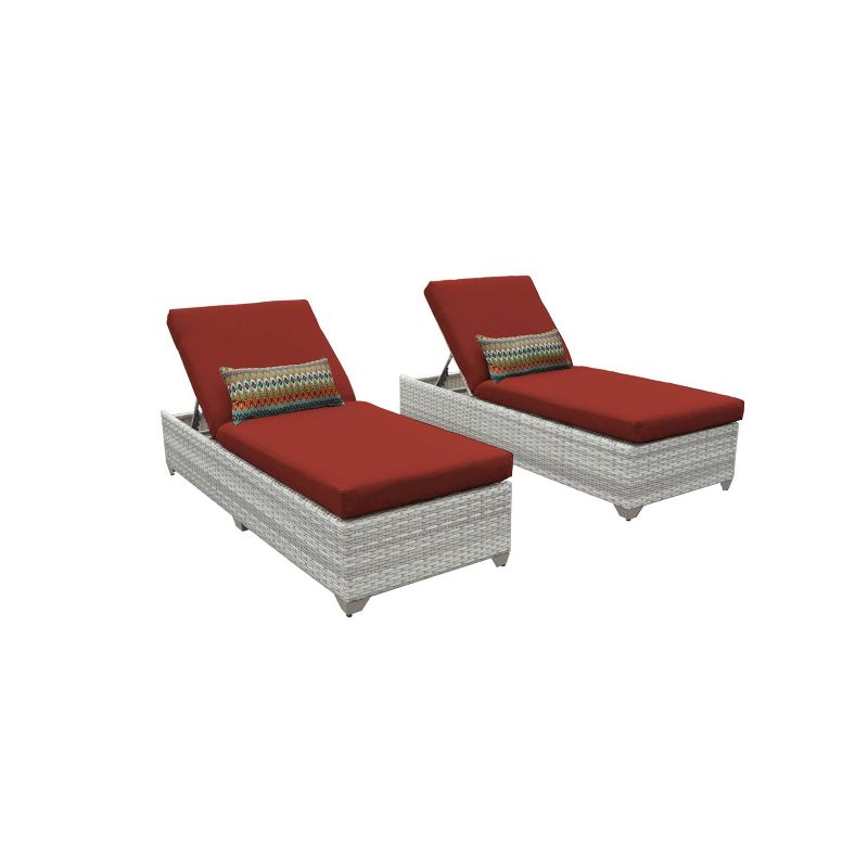 Fairmont 2pk Patio Chaise Lounges - Terracotta - TK Classics