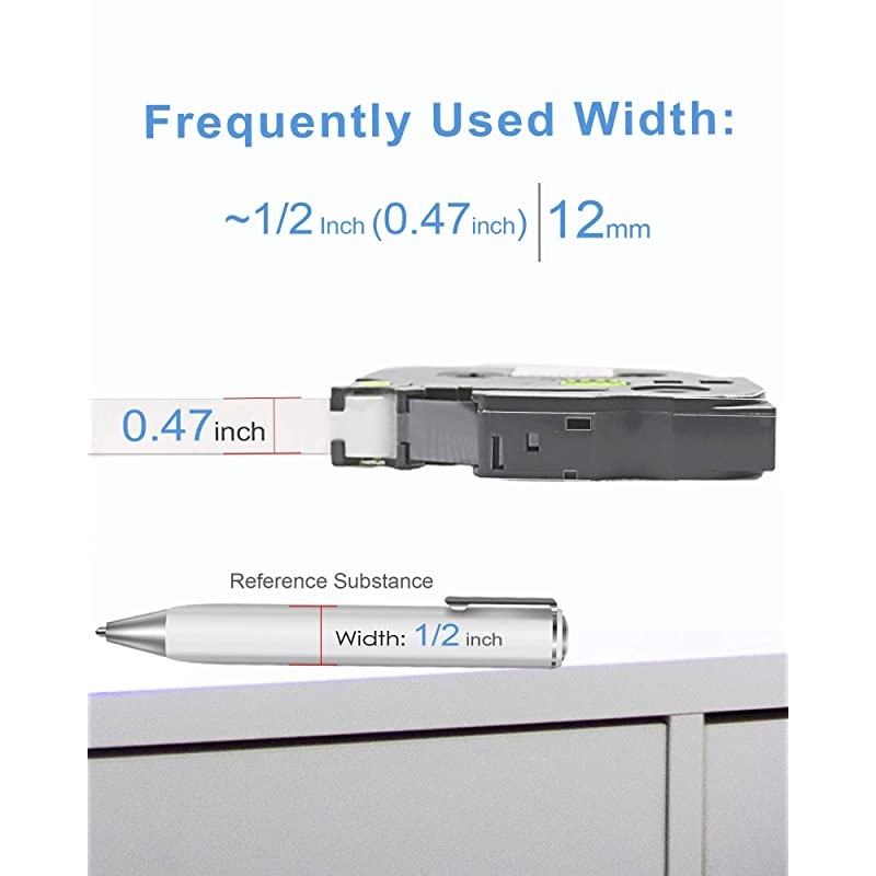 Compatible Label Tape Replacement for P Touch Tapes TZ TZe231 Laminated 12mm 047 Black on White Compatible with Brother PTouch Label Maker PTD210 D450 D400 1280 H110 5 Pack 131 Feet