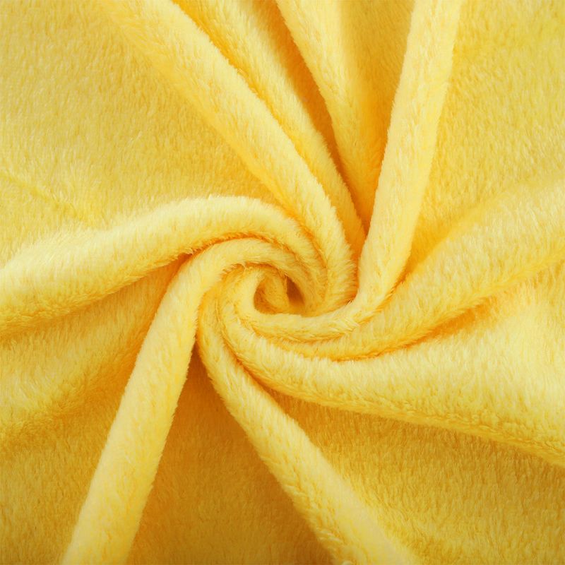 1 Pc Twin Polyester Flannel Fleece Bed Blankets Yellow  - PiccoCasa
