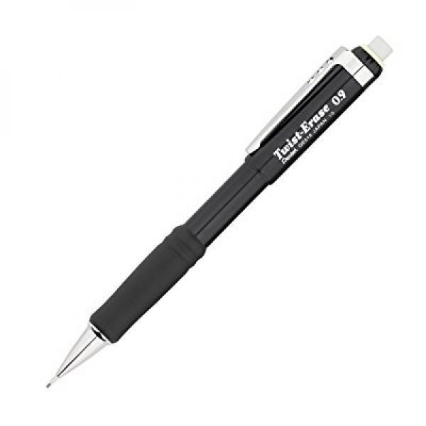 Pentel Twist-Erase III Automatic Pencil, 0.9 mm, Black (QE519A)