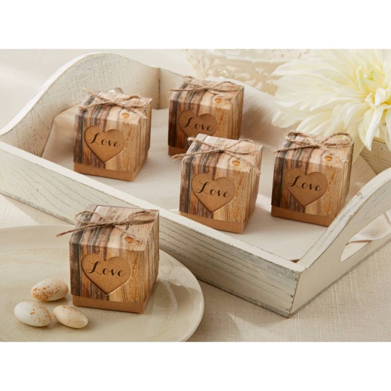 24ct "Hearts in Love" Rustic Favor Box