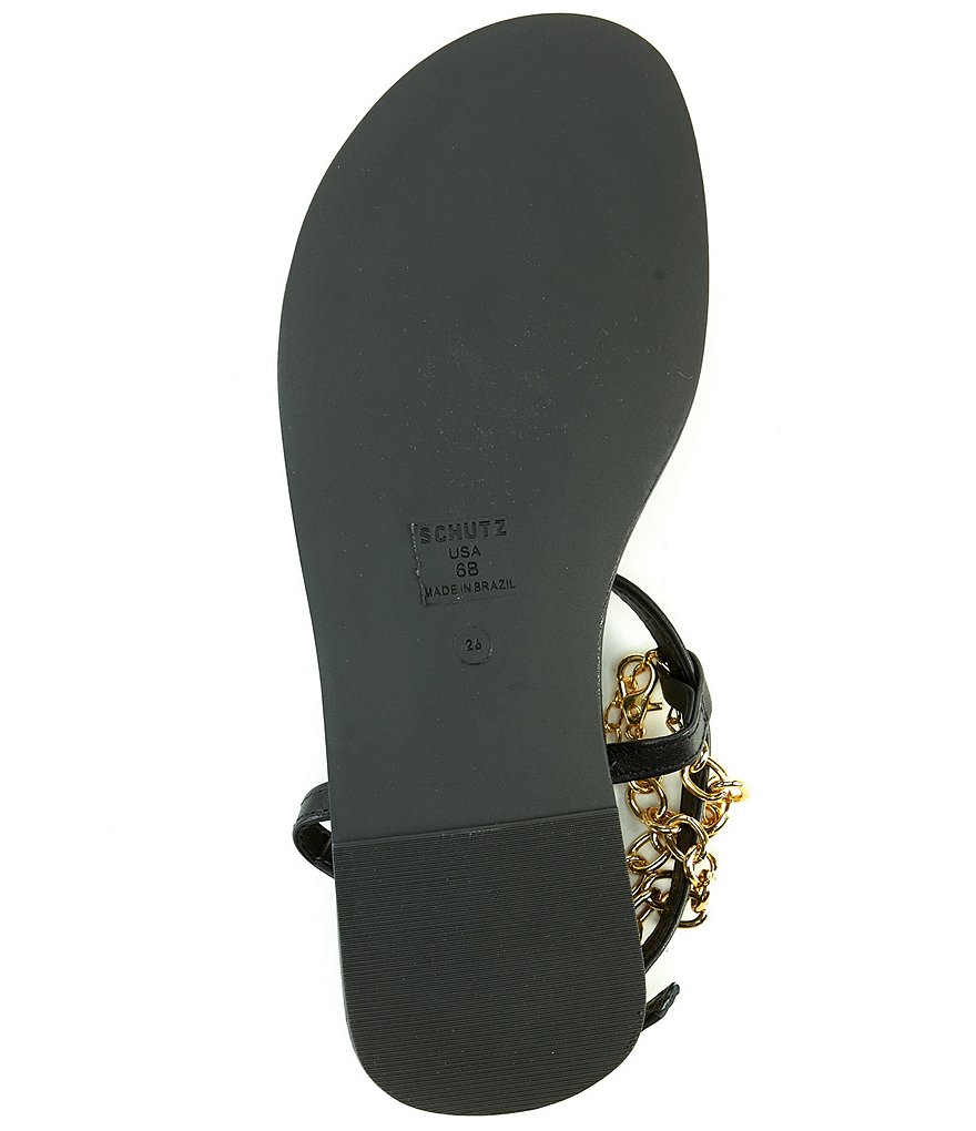 Schutz Celyna Leather Chain Detail Sandals