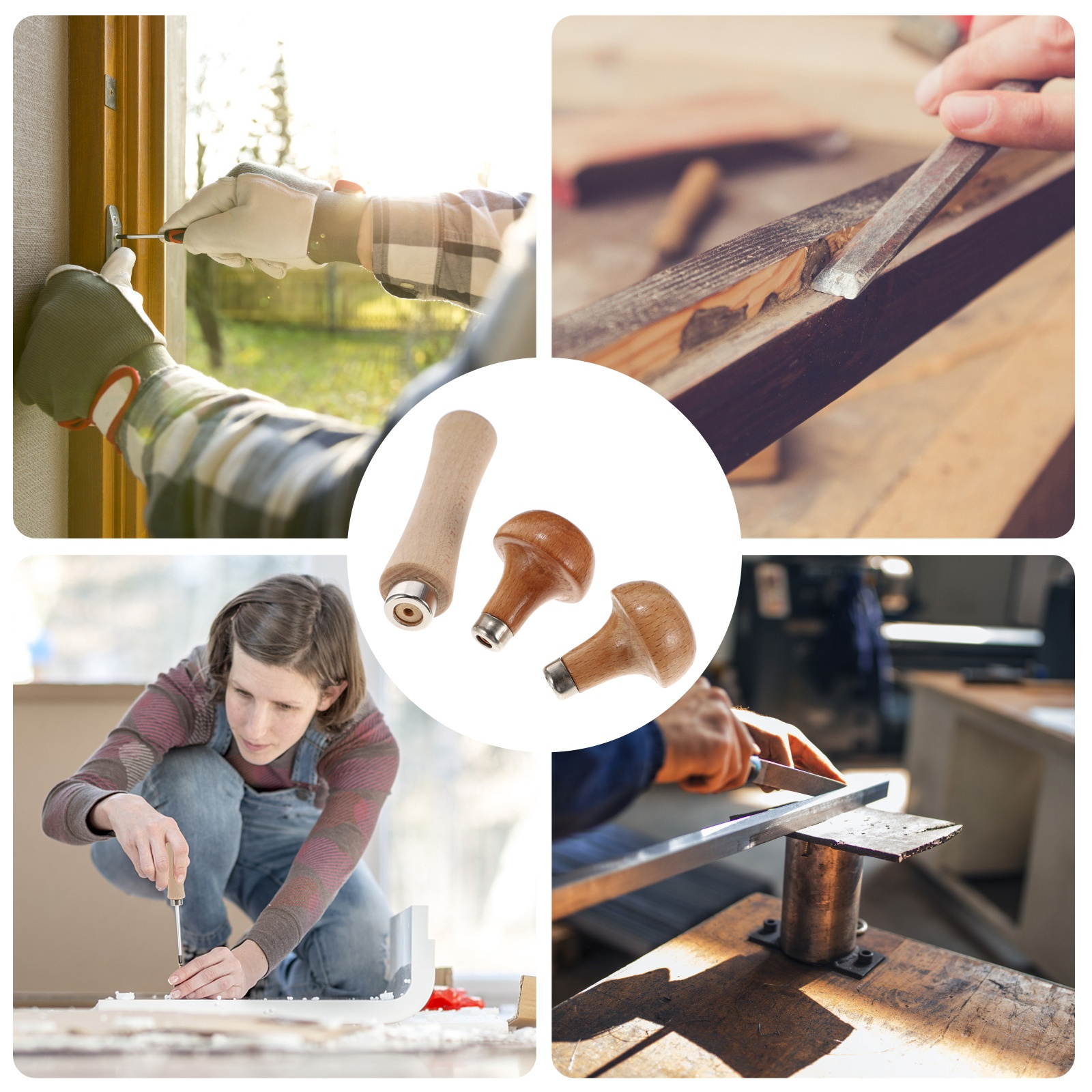 3 Pcs Portable Durable Practical Screwdriver Handles Cutting File Handles for Women