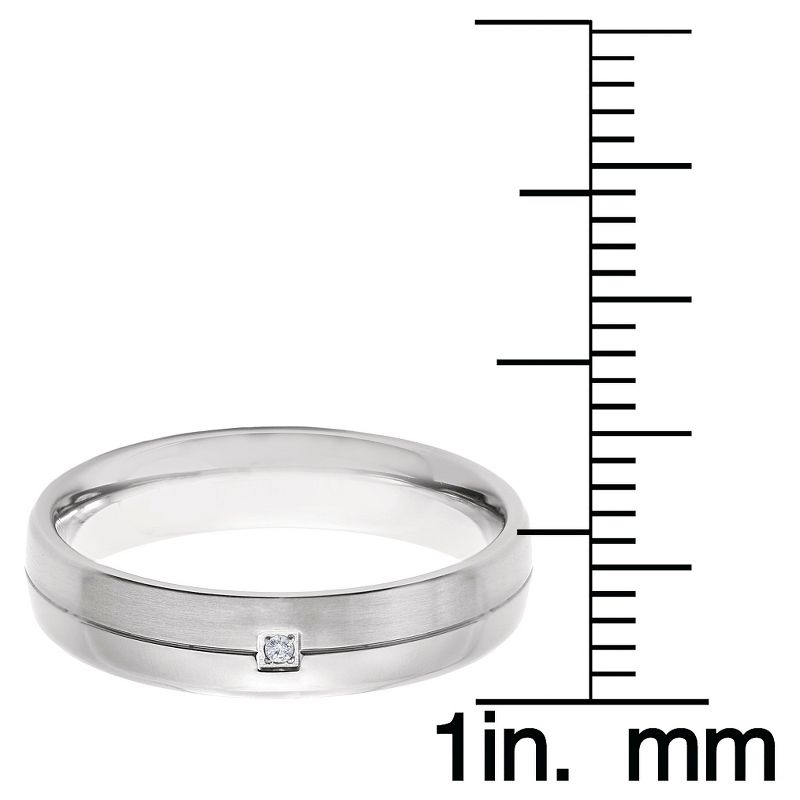 Men's Crucible 0.02 CT. T.W. Round-Cut Diamond Stud Bezel Set Ring in Titanium (H-I-SI2)