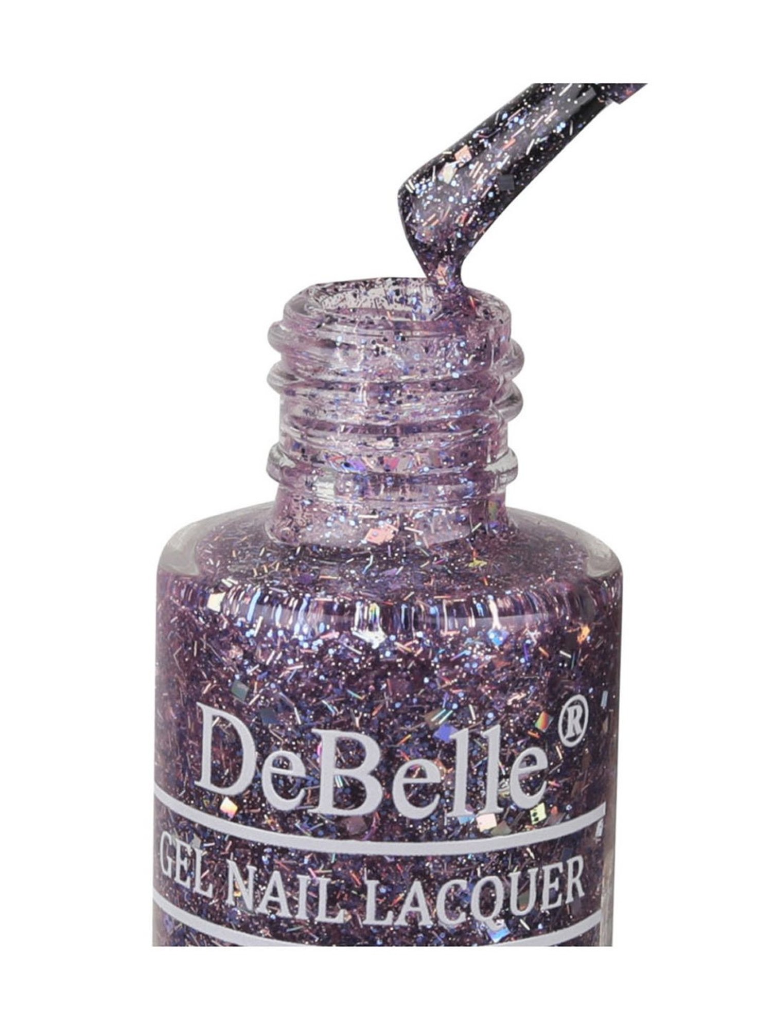 DeBelle Gel Nail Lacquer Tatiana Tassles (Clear Light Purple with Chunky Glitter) - 6 ml
