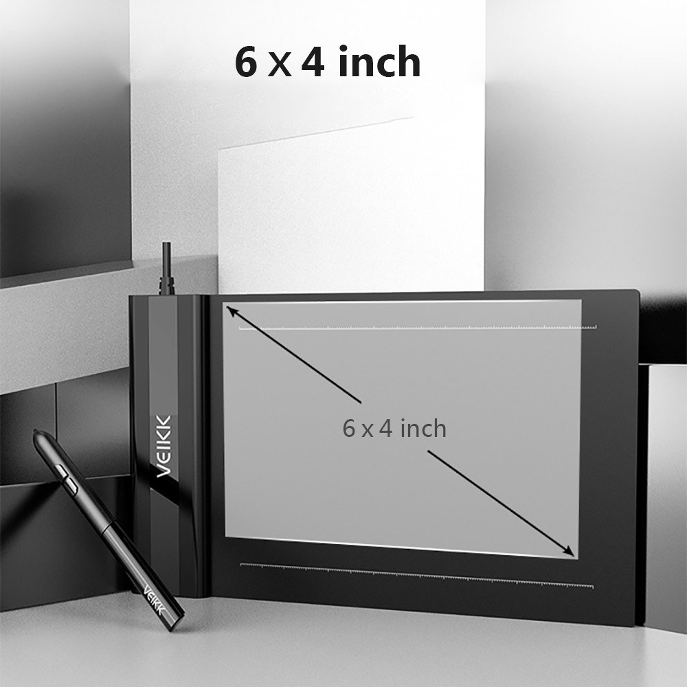 VEIKK S640 Digital Graphics Drawing Tablet 6*4 inch Pen Tablet with 8192 Levels Pressure Passive Pen 5080 LPI One-Touch Eraser Hand Painted Tablet
