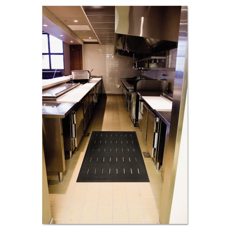 3'x4' Rectangle Solid Floor Mat Black - Guardian