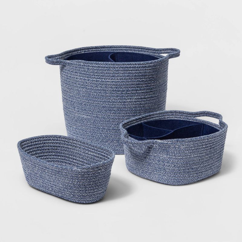 Coiled Rope Oval Storage Bin - Cloud Island™ Navy S