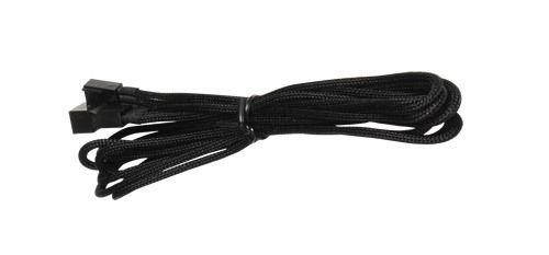 Black 3-Pin Fan Extension Cable Cord Premium Sleeved Braided Adapter PC Computer