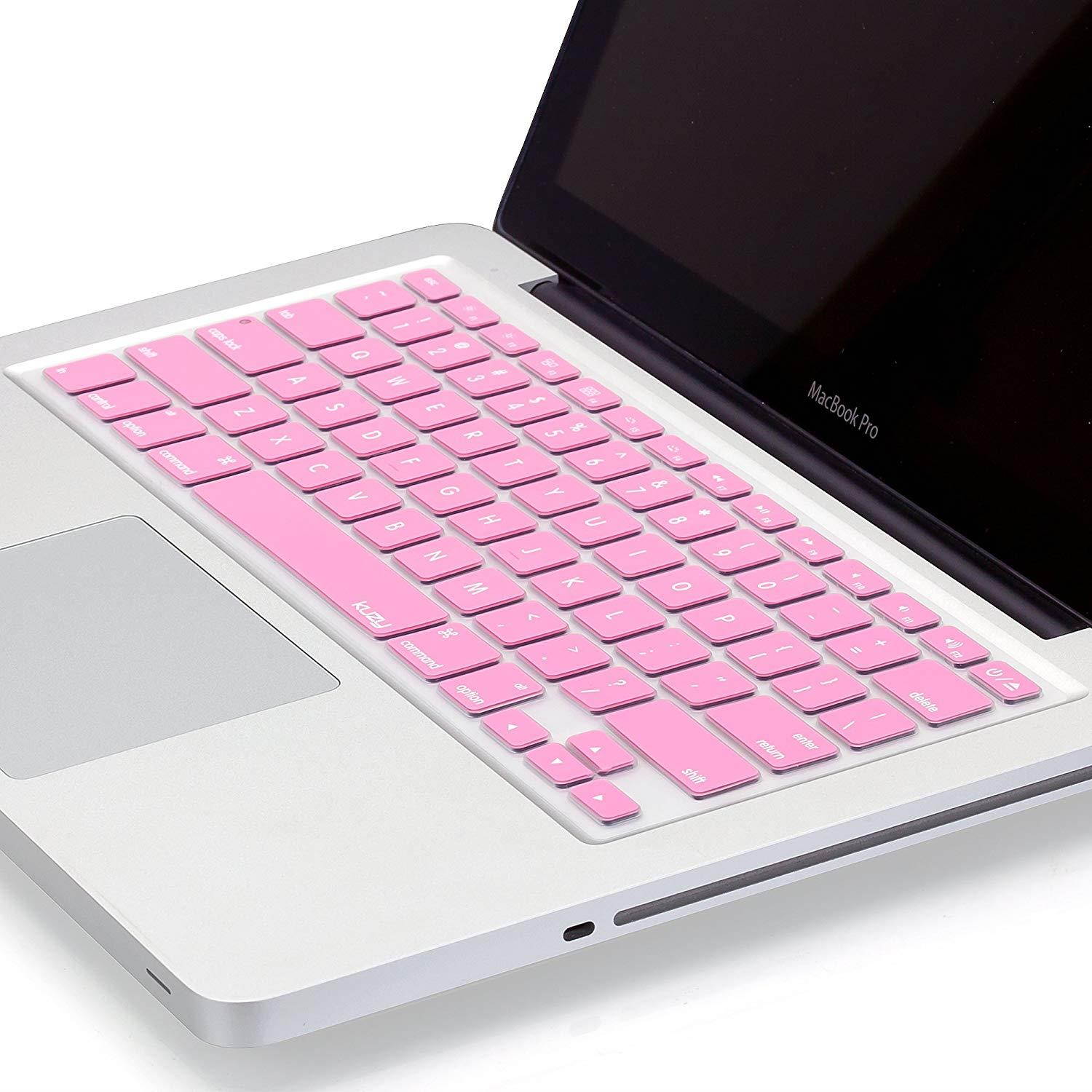 Kuzy ROSE PINK Keyboard Cover Silicone Skin for MacBook Pro 13" 15" 17" (with or w/out Retina Display) iMac and MacBook Air 13" - Rose Pink