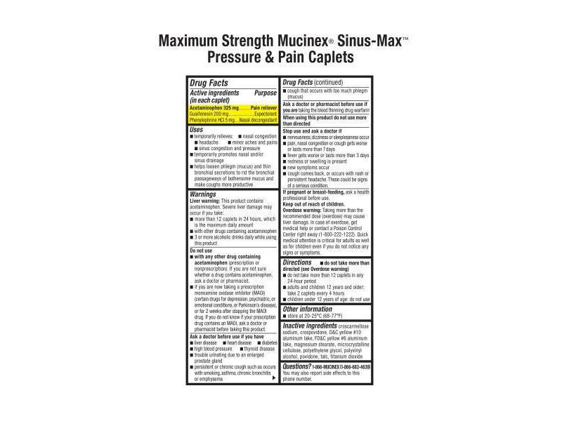 Mucinex Sinus-Max Pressure, Pain & Cough Relief Liquid Gels - Acetaminophen - 16ct
