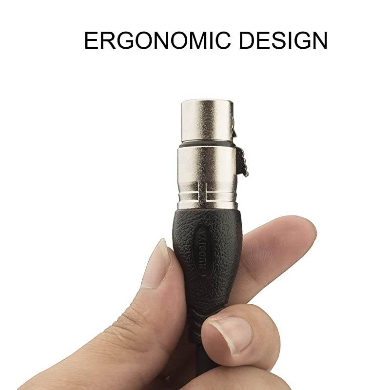 XLR Microphone Cable 10ft,3 Pin XLR Patch Cables Cords DMX Cable(2 Pack)