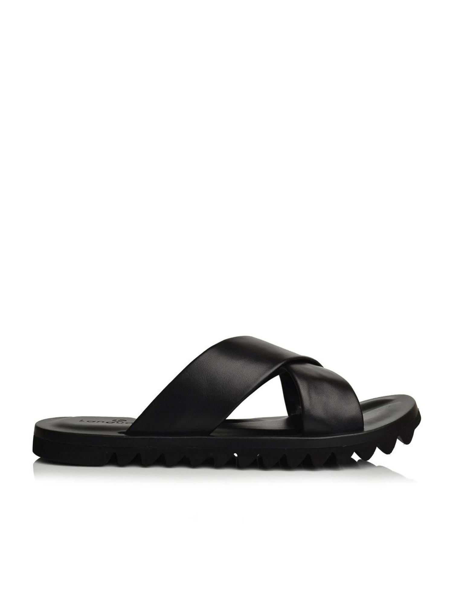 Language Shoes Men's Ben Black Cross Strap Sandals