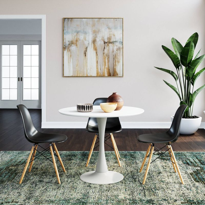 36" Cameron Modern Round Dining Table with Tulip Style Base White - Aeon