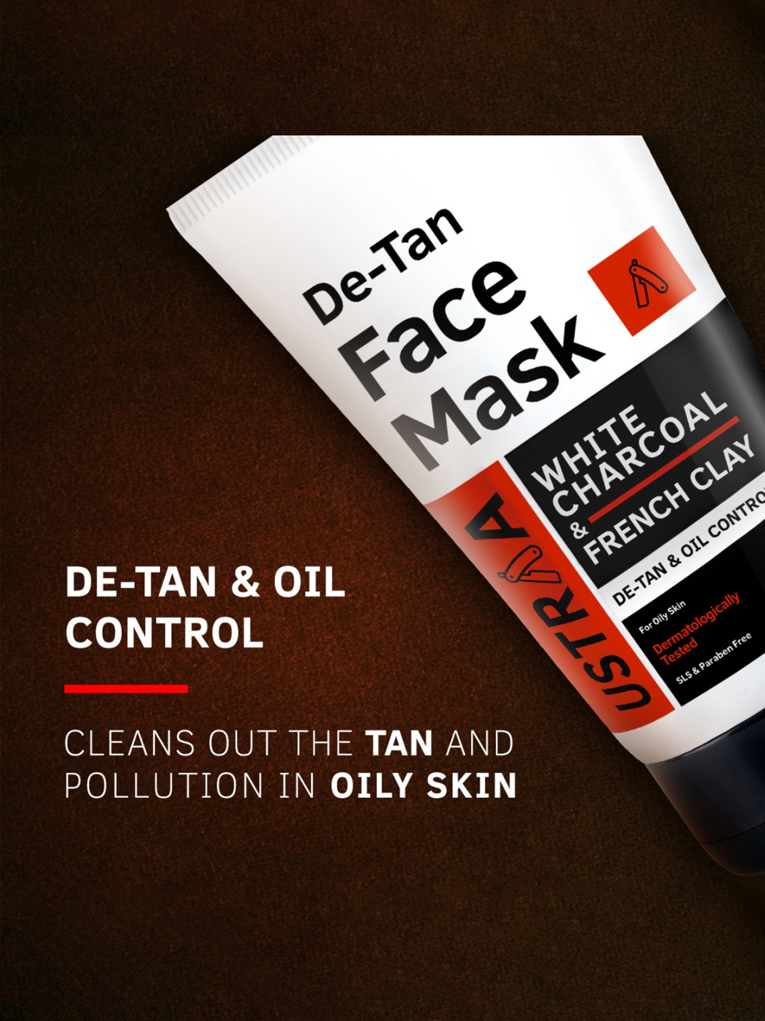 Ustraa Face Wash Oily Skin, Face Mask Oily Skin & DeTan Scrub