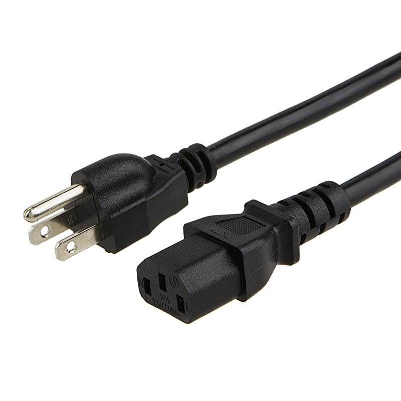 2Pack 1 Feet 18 AWG Universal Power Cord for NEMA 515P to IEC320C13 Cable 03M Black