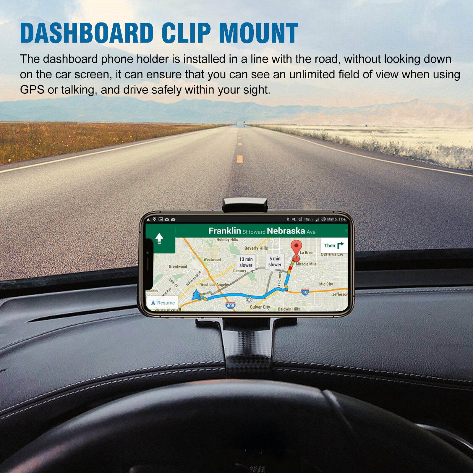 Universal Car Dashboard Mount Holder Stand Clamp Cradle Clip for Cell Phone GPS