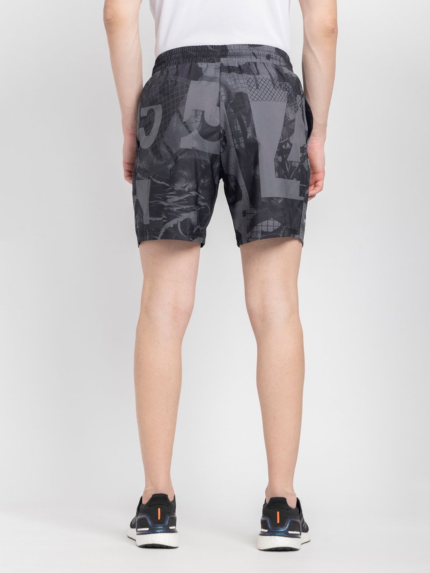 Adidas White Regular Fit Striped Sports Shorts