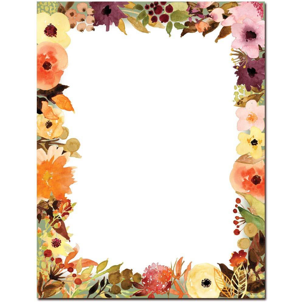 Fall Floral Letterhead Laser & Inkjet Printer Paper, 100 pack