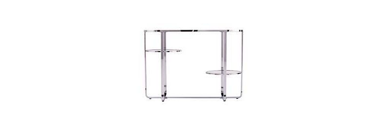 Malissa Mirrored Console Table with Storage Silver - Aiden Lane
