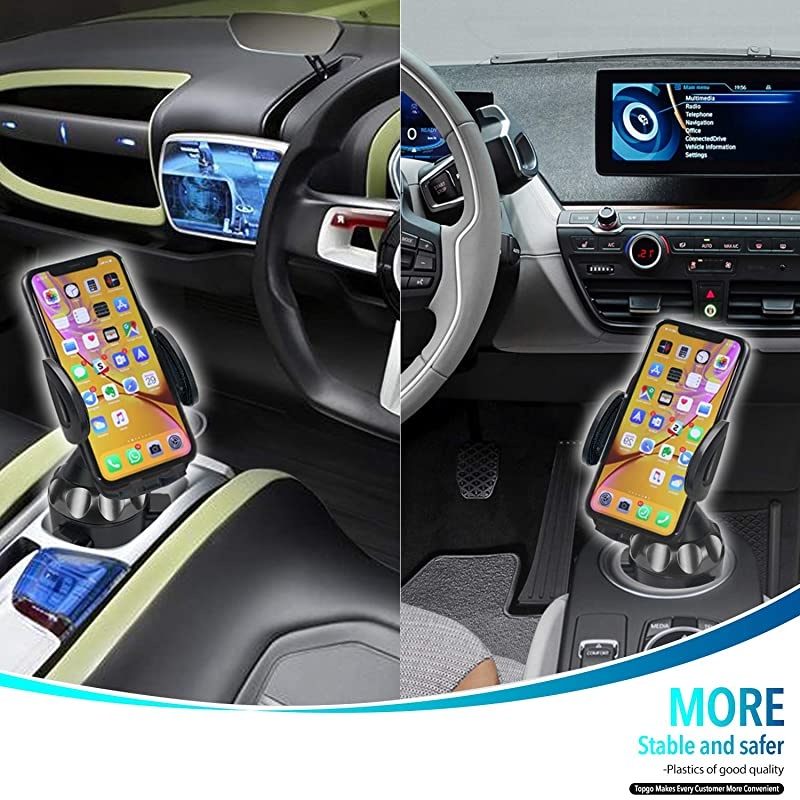 Car Cup Holder Phone Mount Adjustable Automobile Cup Holder Smart Phone Cradle Car Mount for iPhone 11 ProXRXS MaxX87 Plus6sSamsung S10+Note 9S8 PlusS7 EdgeBlack