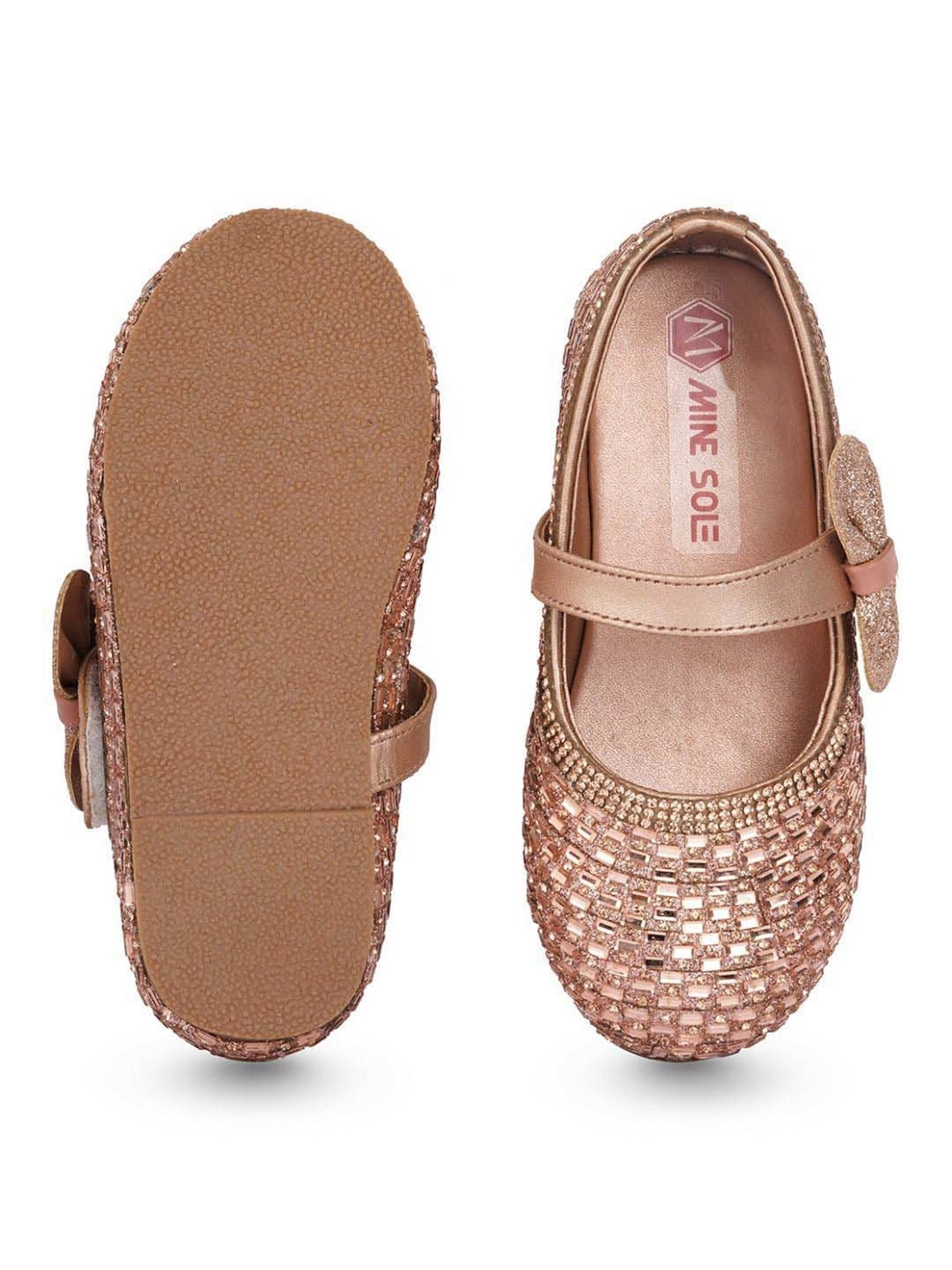 Minesole Kids Rose Gold Mary Jane Shoes